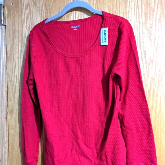 NWT Old Navy waffle red pj's pajama top - Picture 1 of 3